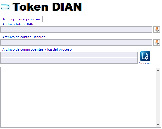 Interfaz del módulo Token DIAN
